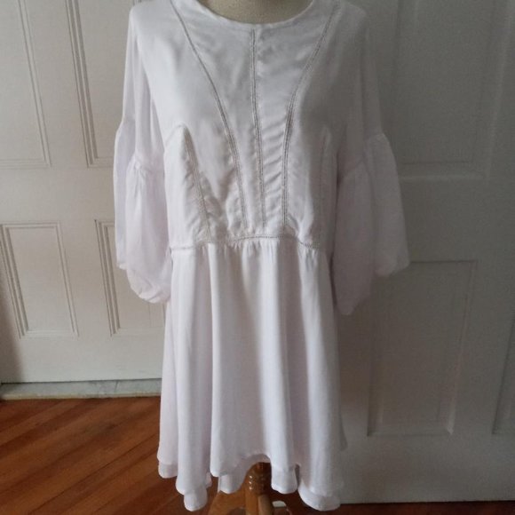 AURA THE LABEL PAMPELONE WHITE PAOLITA DRESS L - Picture 6 of 14